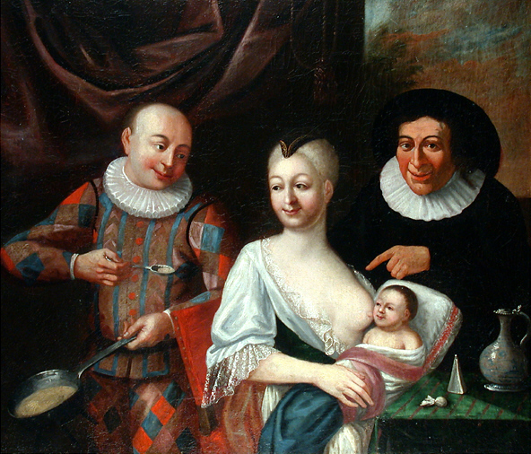 Mother and child with Harlequin